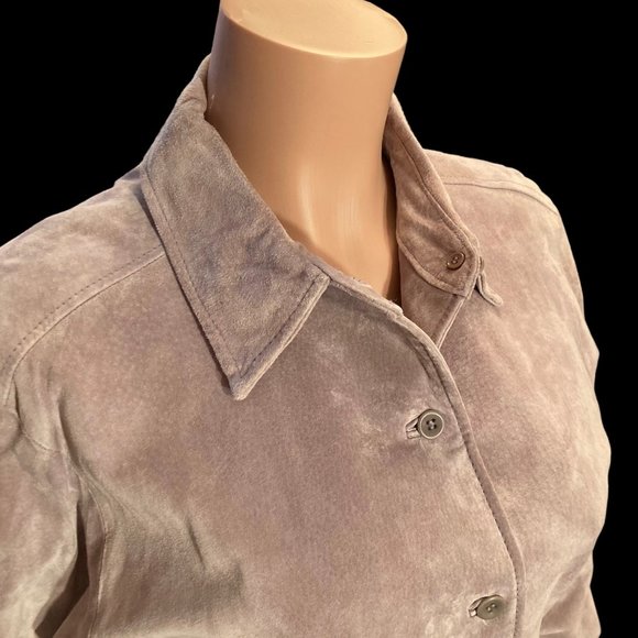 NWOT Vintage Rafaella Genuine Leather Top Shirt Jacket Long Sleeve Size L - Picture 4 of 10